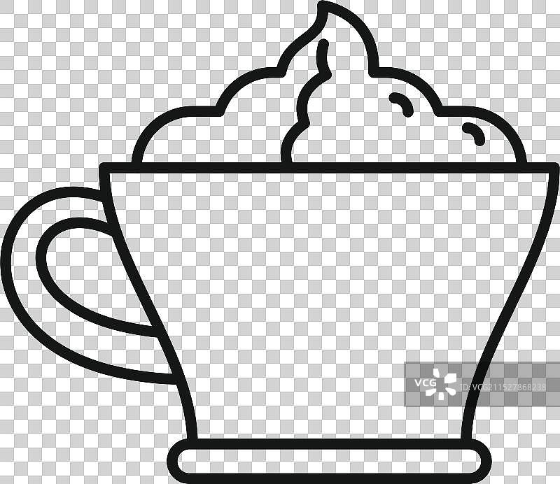 一大杯咖啡或茶，上面加有奶油图片素材