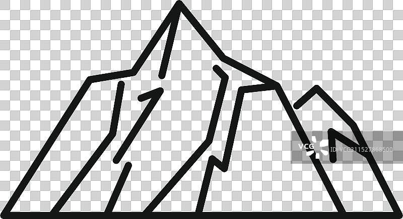 山脉向天空伸展的线条艺术画图片素材