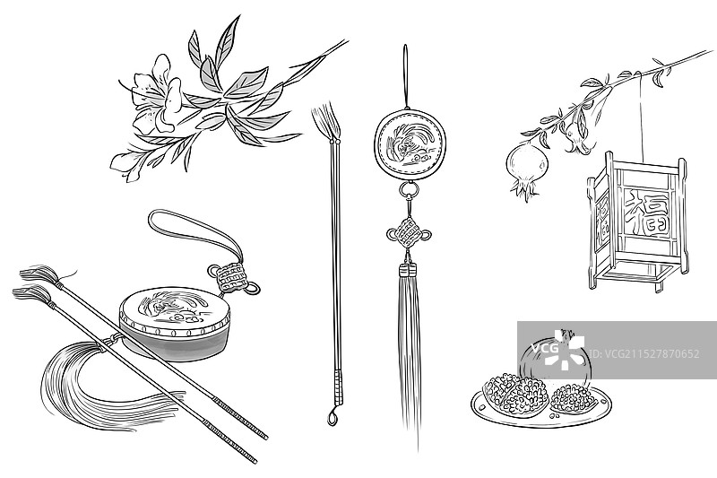 水墨风中式元素图片素材