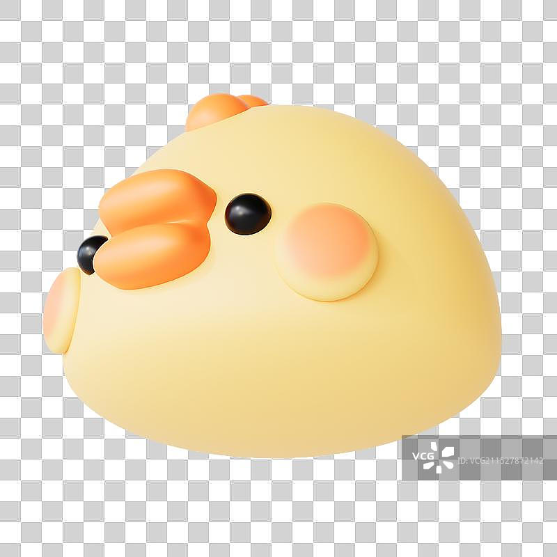 3D渲染不同角度的可爱小鸭子小鸡免扣元素图片素材