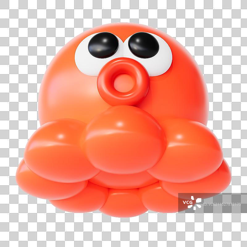 3D渲染不同角度的可爱小章鱼免扣元素图片素材