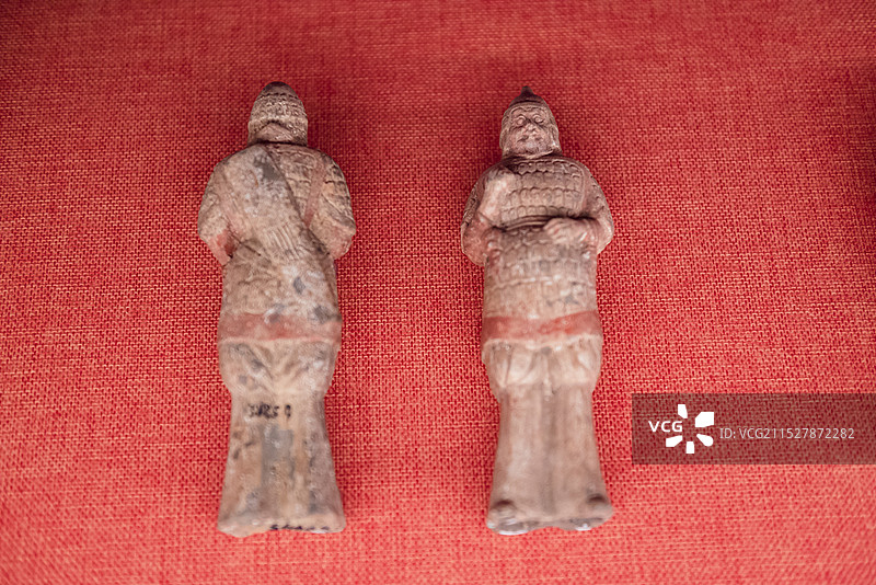 彩绘陶箭服武士俑 北魏时期 河南省洛阳博物馆馆藏图片素材