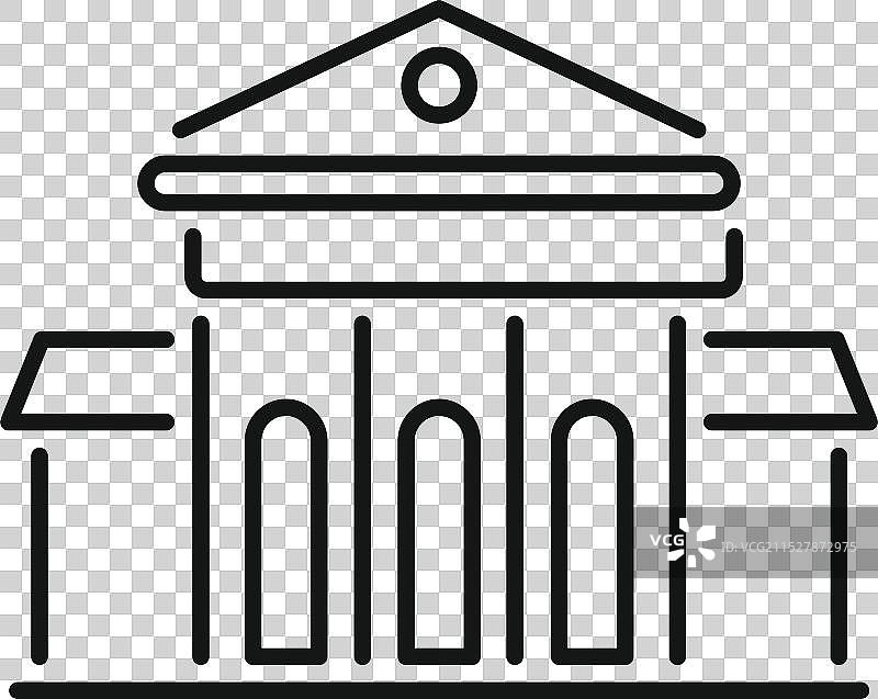 带有柱子的政府建筑立面图片素材