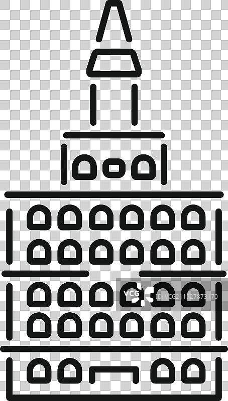大市政厅建筑，带有尖顶和许多窗户图片素材