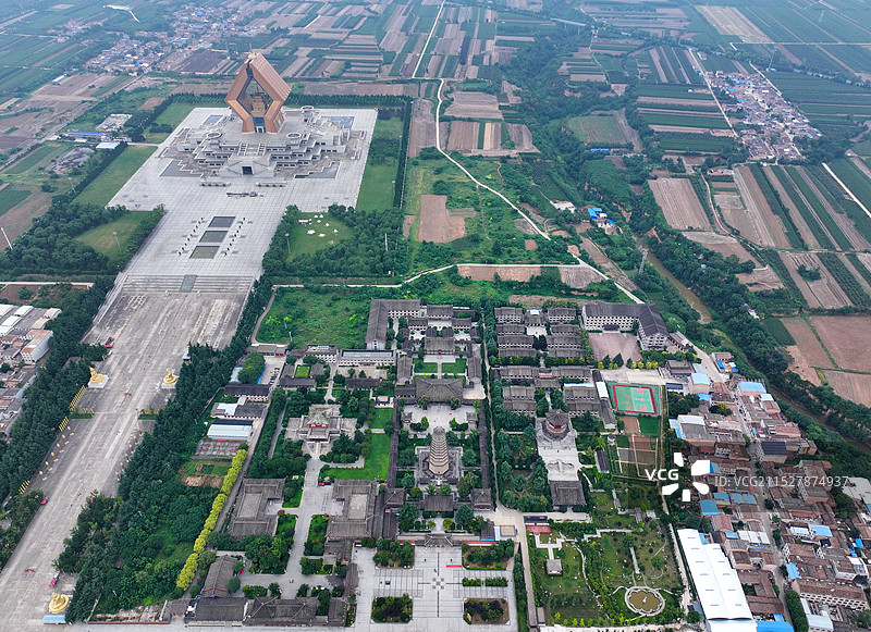 陕西省宝鸡市扶风县法门寺航拍图片素材