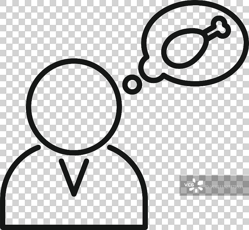 商人思考鸡腿食品图标图片素材