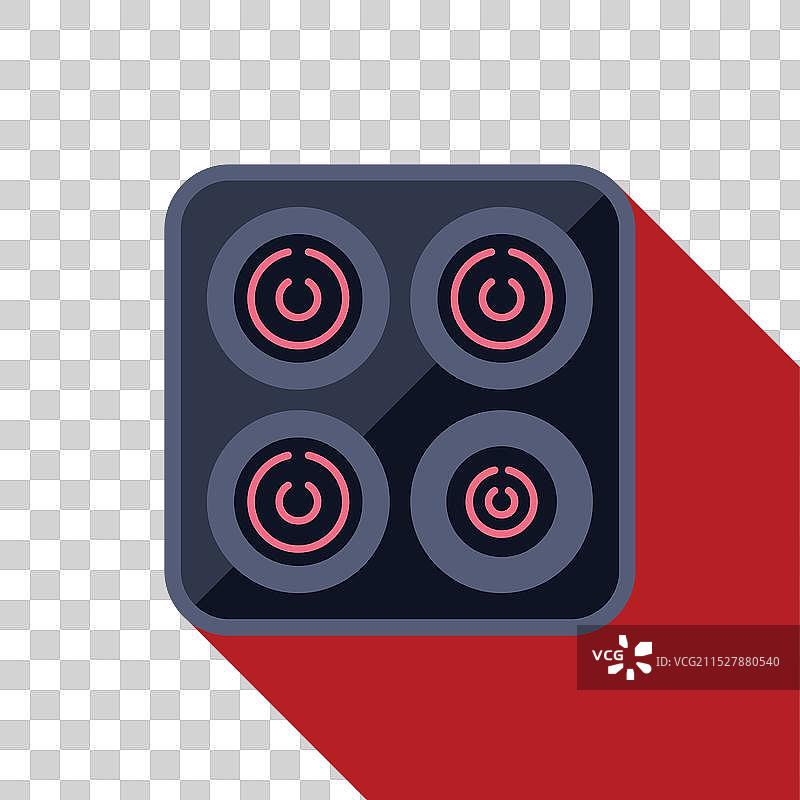 现代红色四灶眼的电磁炉图片素材