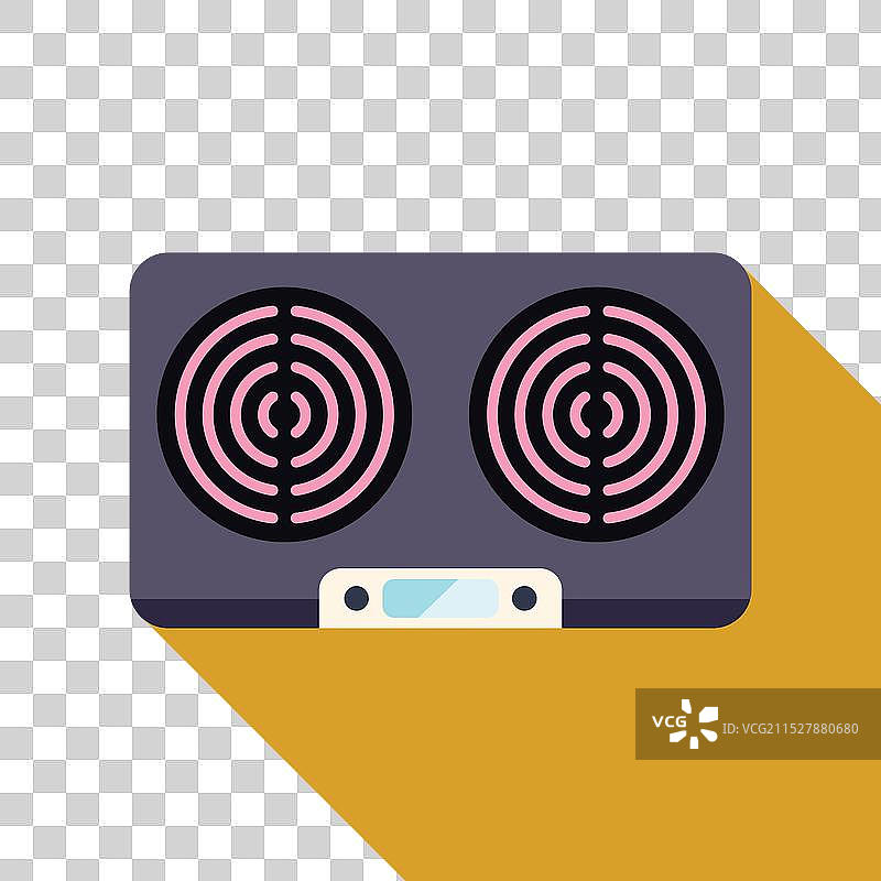 现代电炉顶部视图，带有两个炉灶图片素材