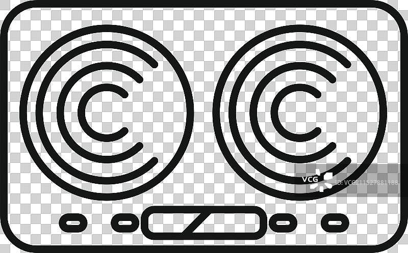 现代双头电磁炉顶部视图简单图片素材