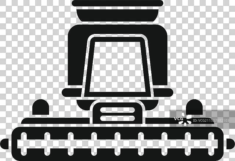 收割机在田野中收割小麦的图标图片素材