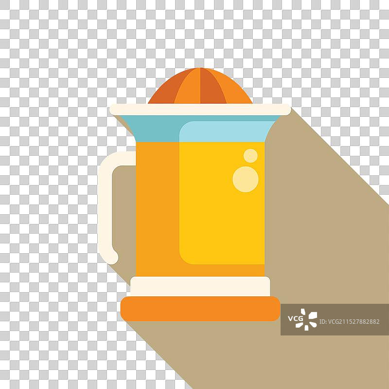 装满新鲜榨汁的柑橘榨汁机图片素材