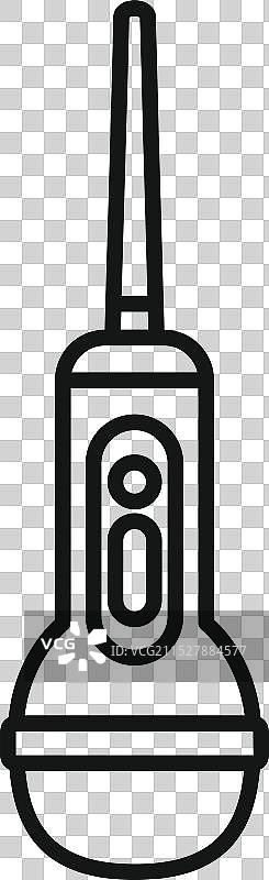 电动牙刷展示正确的口腔卫生图片素材