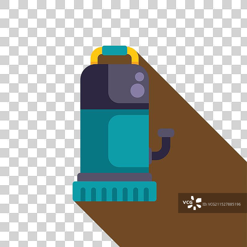 水泵抽水，长长的影子图片素材