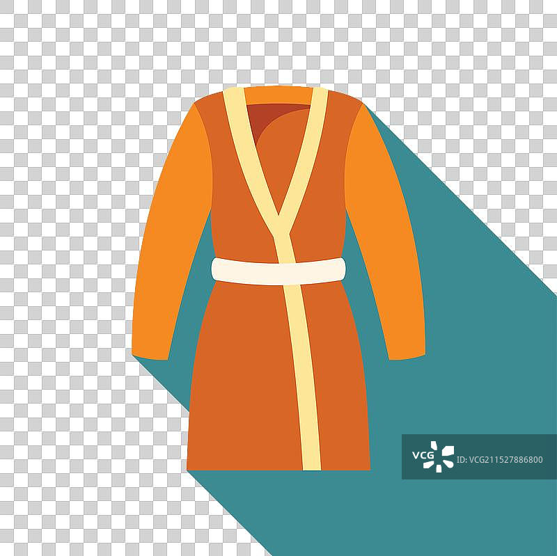 橙色长袖浴袍叠放在上面图片素材