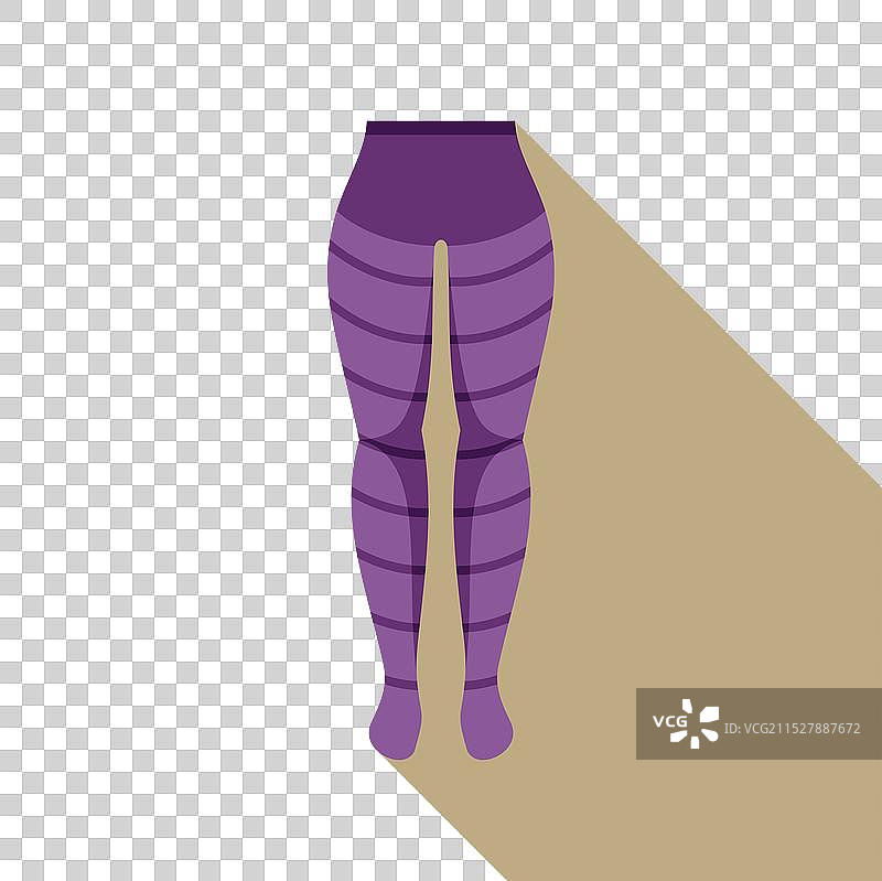 穿着紫色条纹紧身裤的女性时尚服装图标图片素材