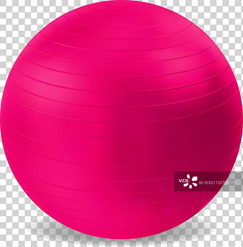 逼真的细节3D红色普拉提球健身球图片素材