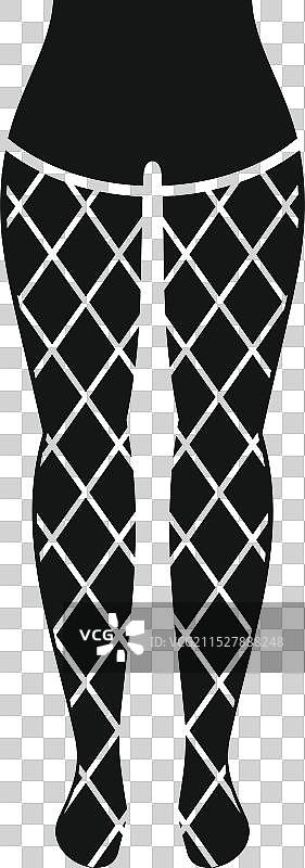穿着鱼网袜的女性腿部图标简单设计图片素材