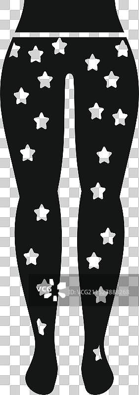 穿着星空图案紧身裤的女性图标，简约风格图片素材