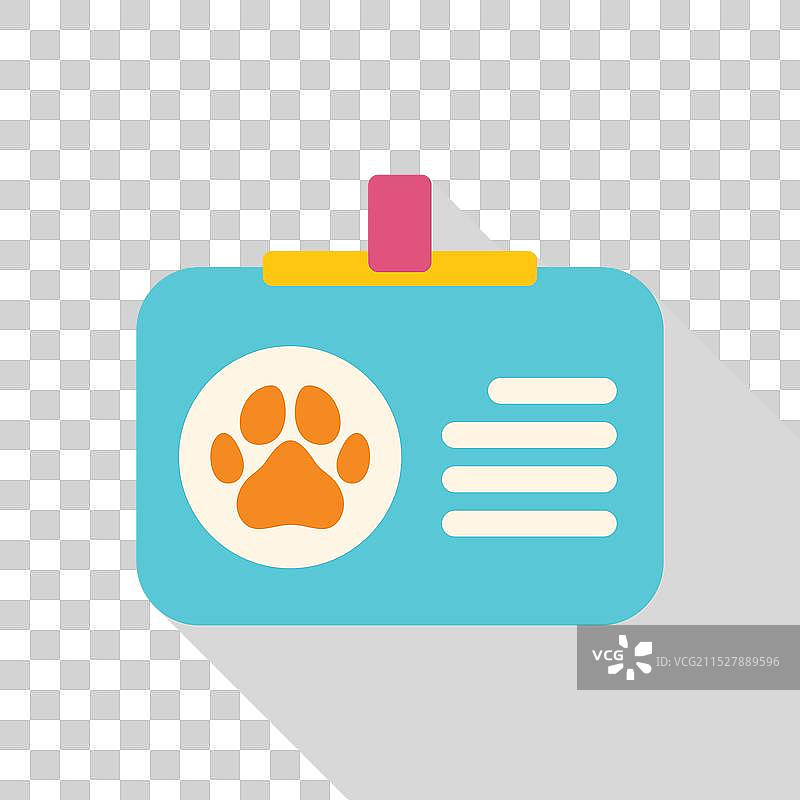 带有爪子的兽医或宠物店员工身份证件图片素材