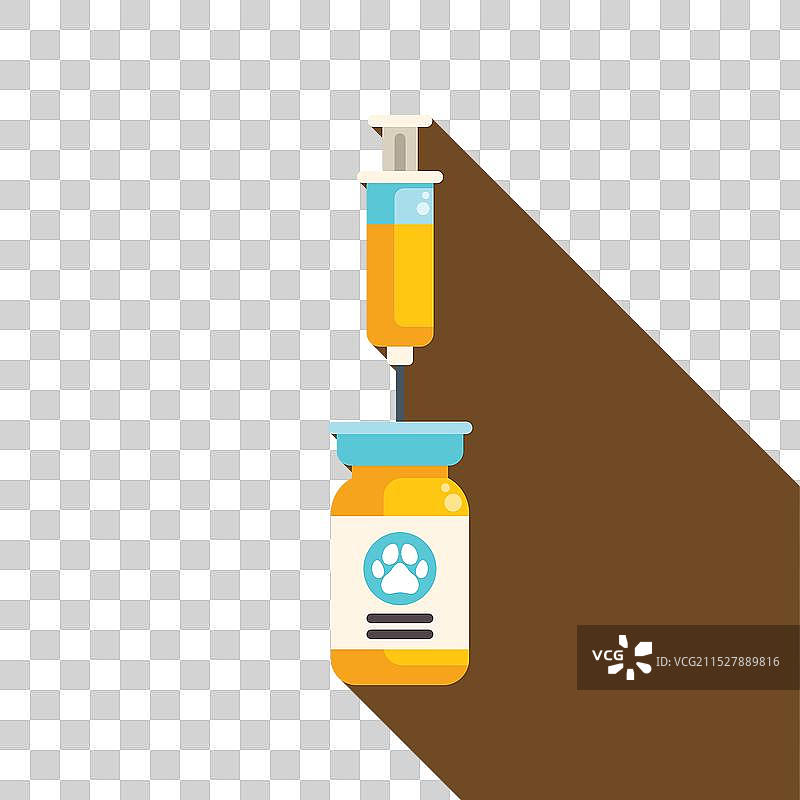 注射器将药物注入宠物用的小瓶中图片素材