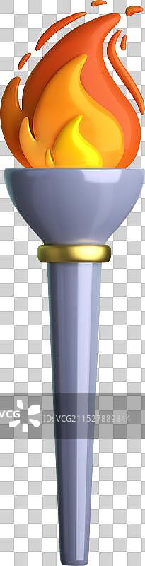 3D奥林匹克火炬与燃烧的火焰图片素材