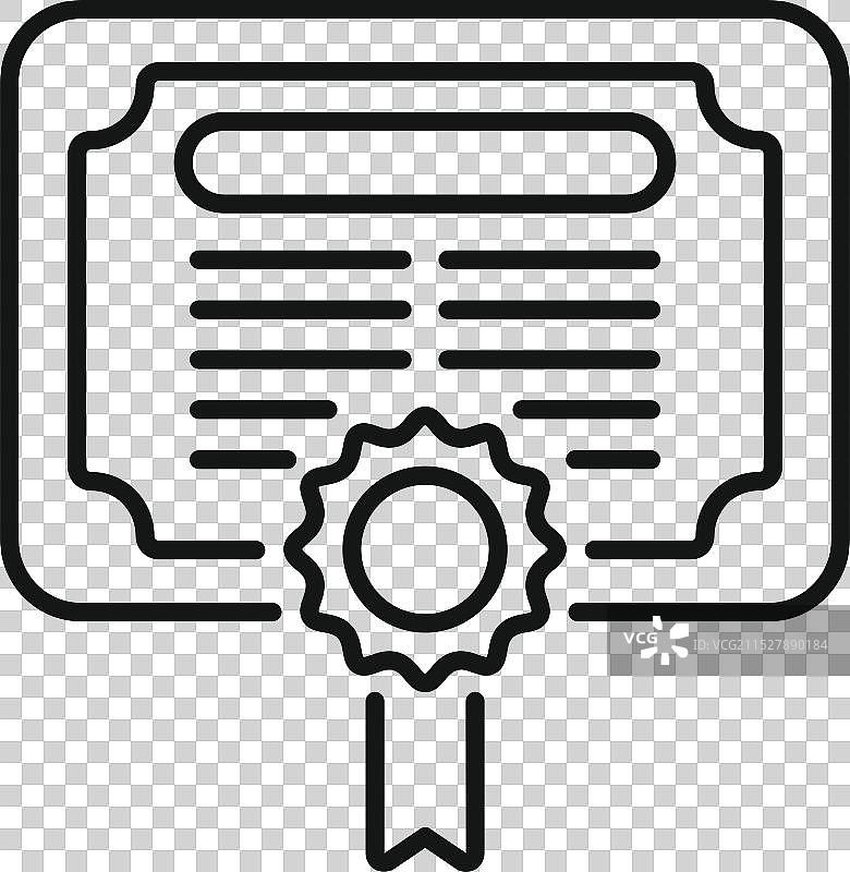 带有丝带和徽章的官方证书图片素材