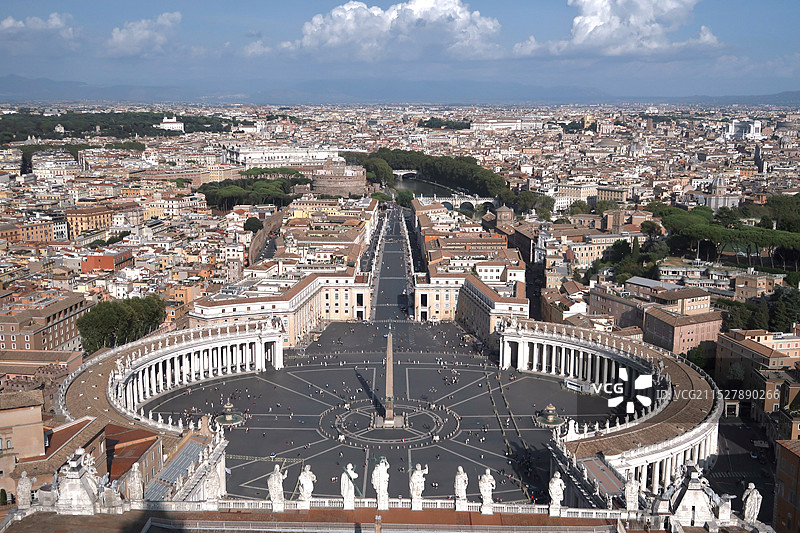 城市建筑的高角度视角下的梵蒂冈图片素材