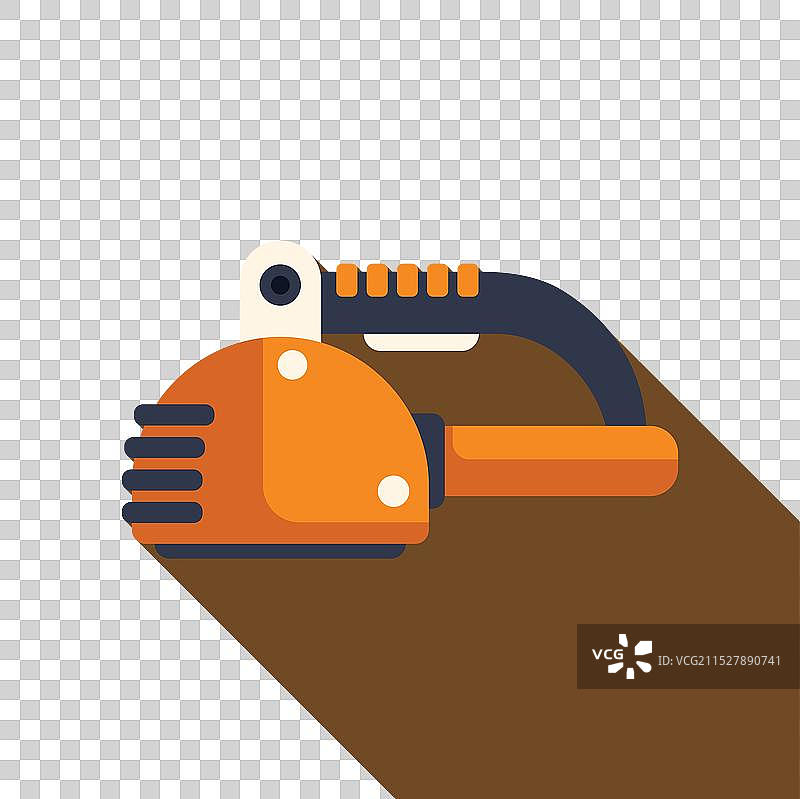 橙色链锯横放，刀片朝右。图片素材