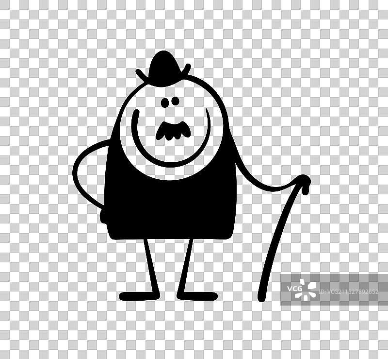 穿着黑色尾服的搞笑卡通角色图片素材