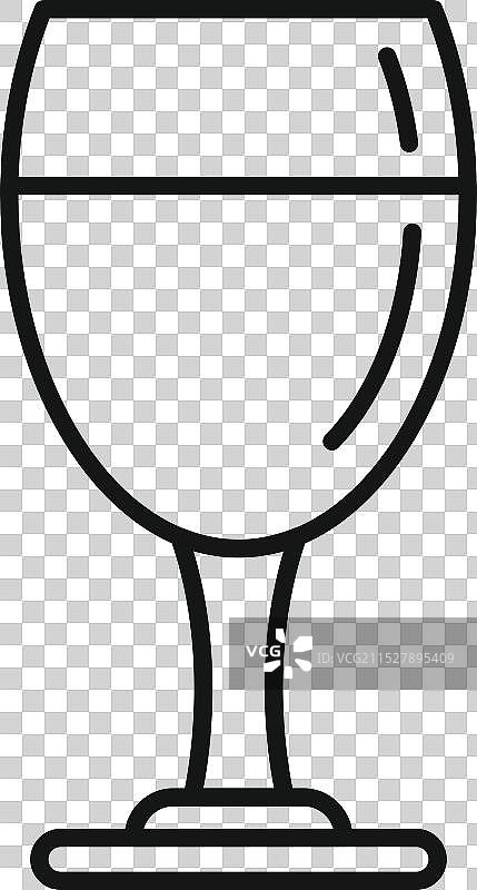 简约图标中的酒杯，展示饮品和图片素材