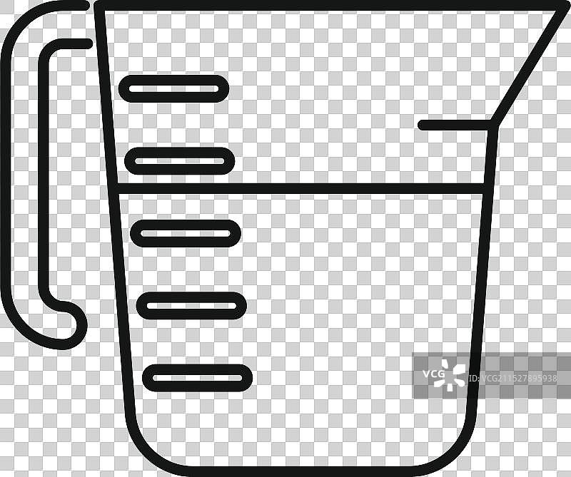 带把手的量杯，显示毫升图标图片素材