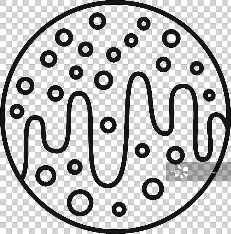 圆形饼干上覆盖着融化的巧克力和图片素材