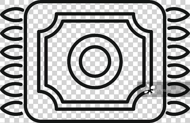 穆斯林祈祷垫图标，描绘伊斯兰教信仰图片素材