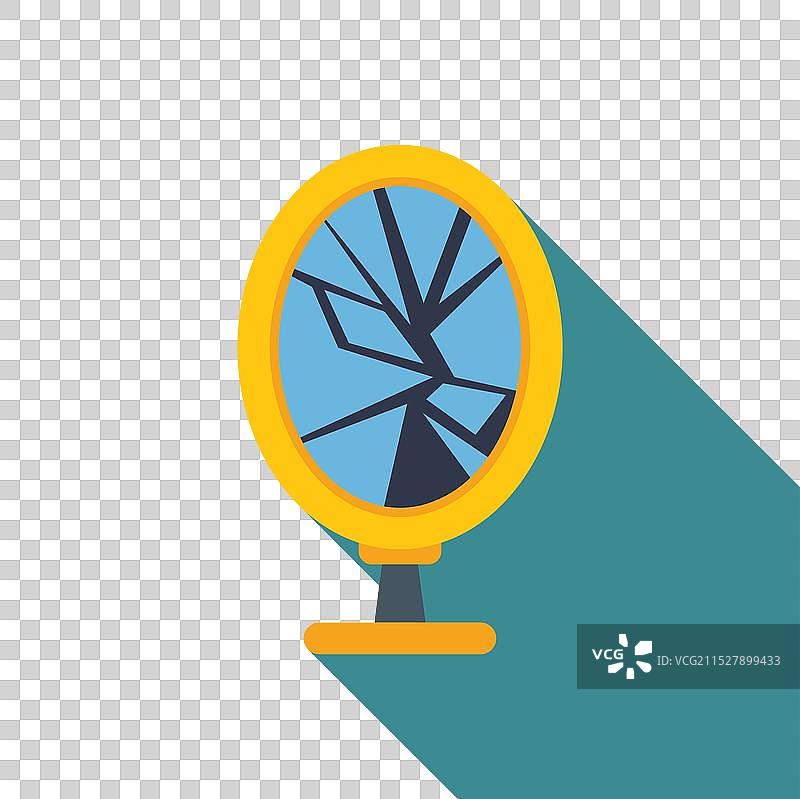 破碎的镜子映出被打破的倒影图片素材