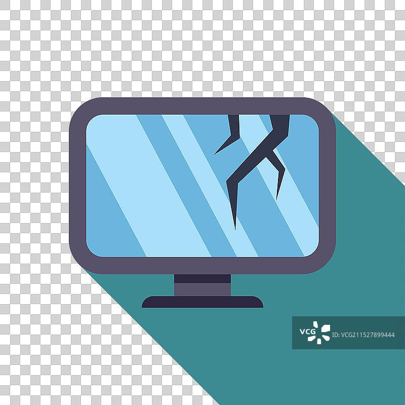 破损的电脑屏幕，玻璃上出现裂纹图片素材