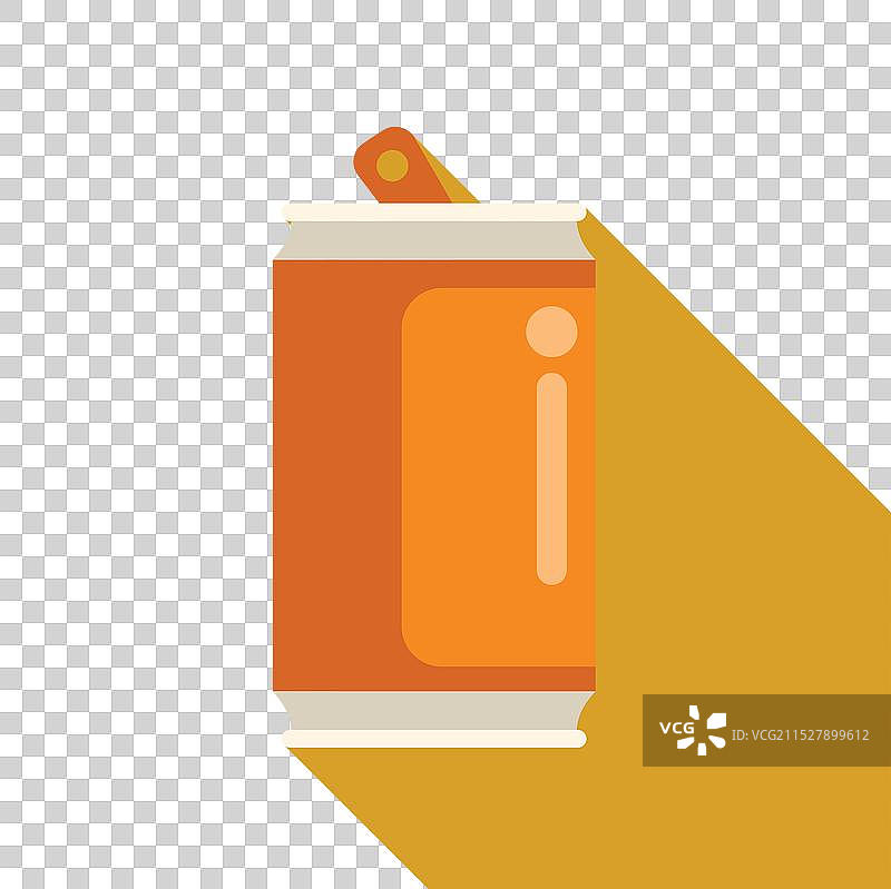 铝罐带拉环，投射出长长的影子图片素材