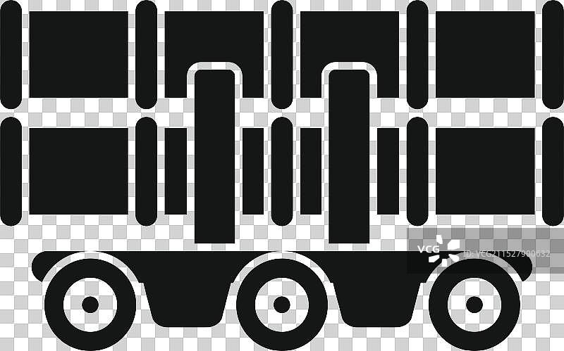 运输金属管道的卡车建筑材料图片素材