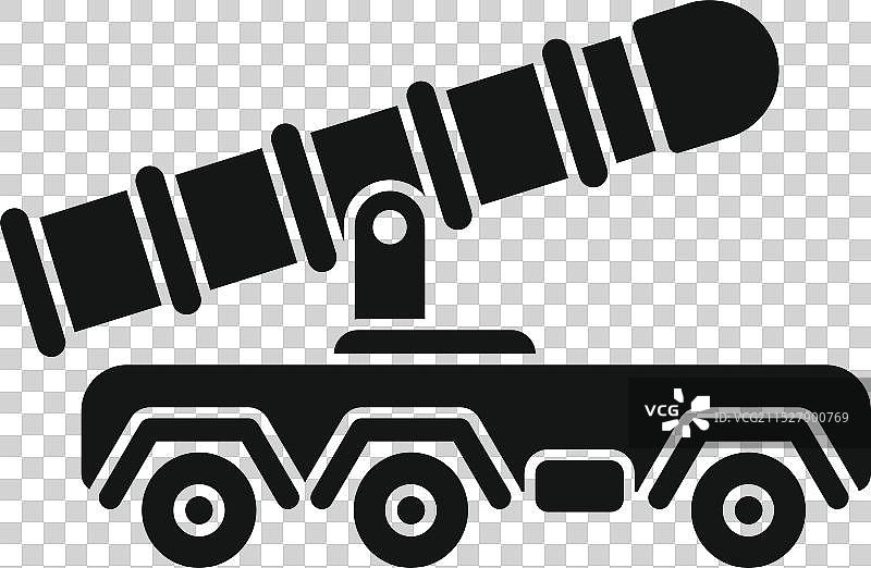 移动式军事火炮正向前瞄准图片素材