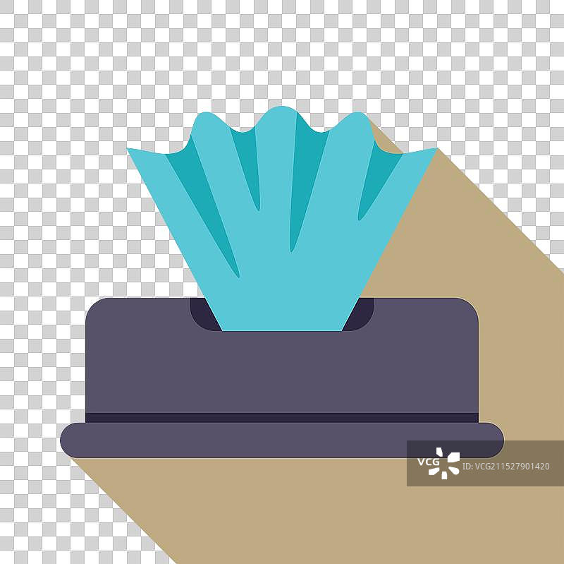 蓝色纸巾从纸巾盒中抽出图片素材