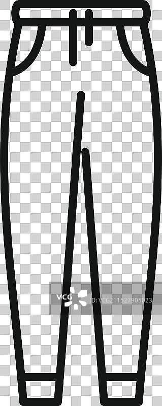 休闲裤的线条图标绘制图片素材