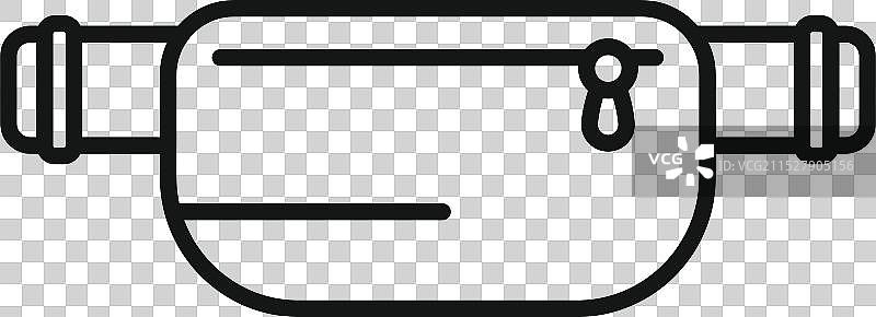 小腰包图标轮廓风格图片素材