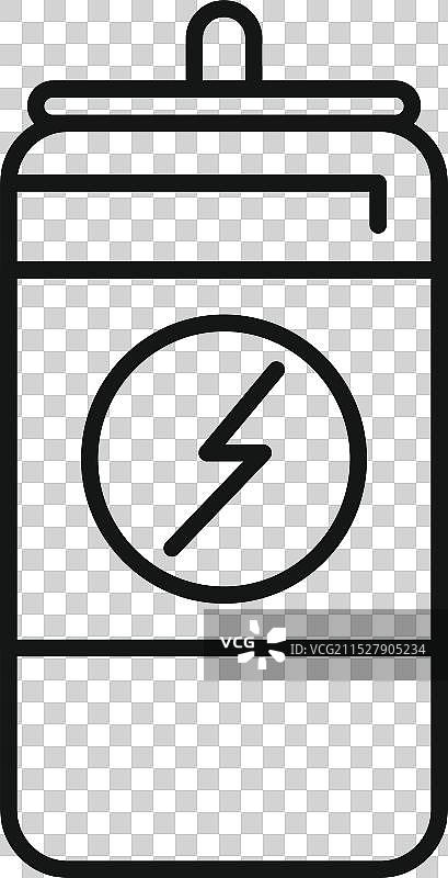 铝罐上印有能量饮料标志图片素材