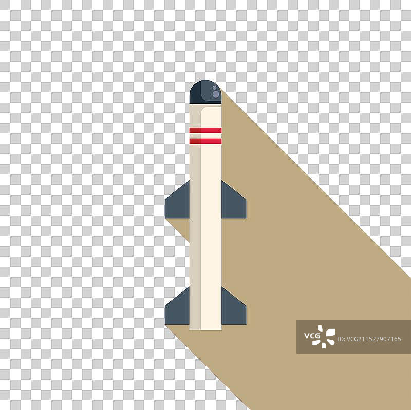 弹道导弹攻击，投射出长长的阴影图片素材