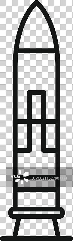 核导弹静静地矗立在发射台上，准备发射图片素材