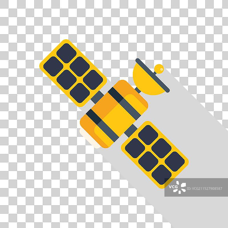 黄色卫星绕地球轨道传输信号图片素材