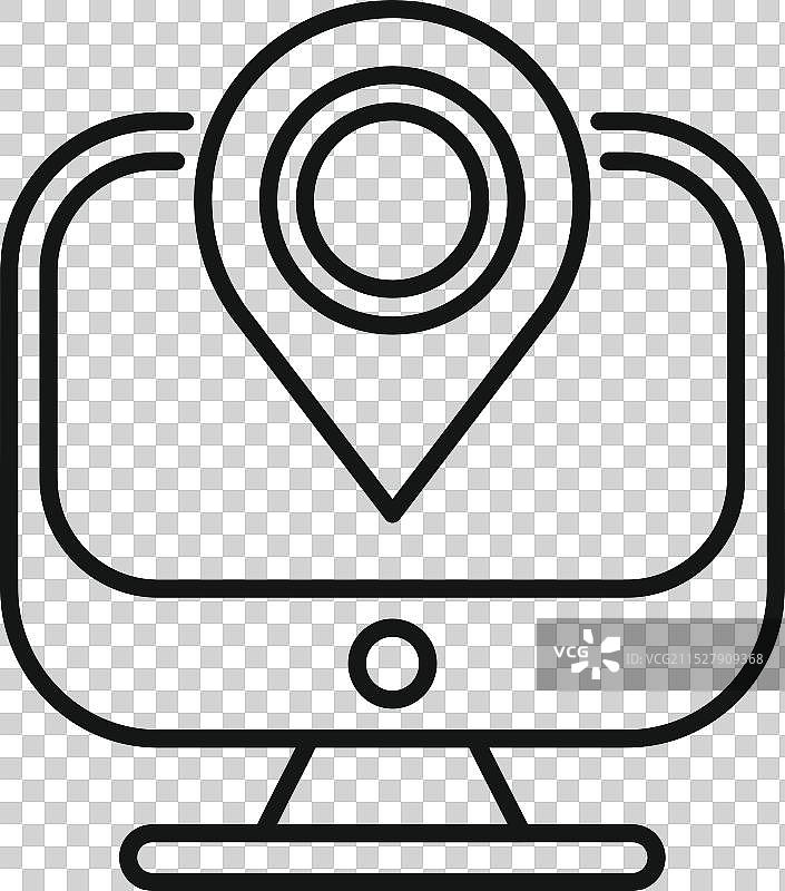 电脑显示在线位置图标图片素材