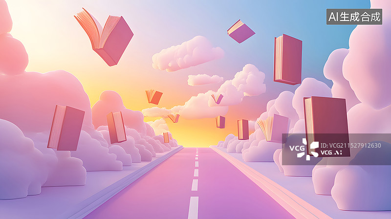 【AI数字艺术】通往知识的道路图片素材