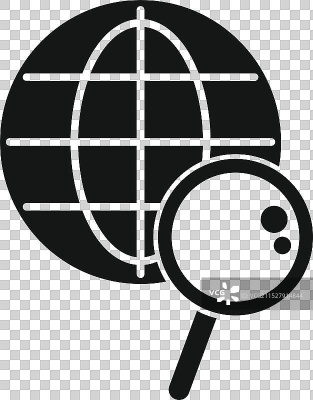 全球搜索图标，展示全球研究和图片素材