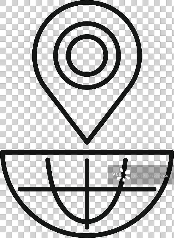 全球半球图标上的位置标记图片素材