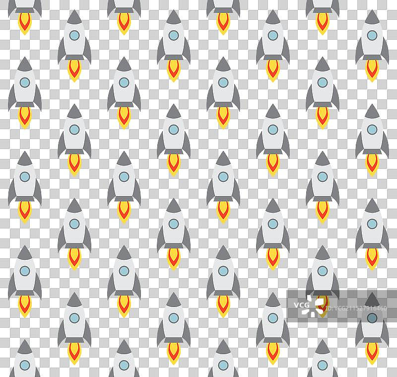 平面火箭的无缝图案图片素材